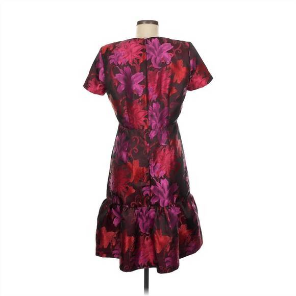 NEW BIGIO COLLECTION women's floral mini dress in pink/black - Picture 2 of 4